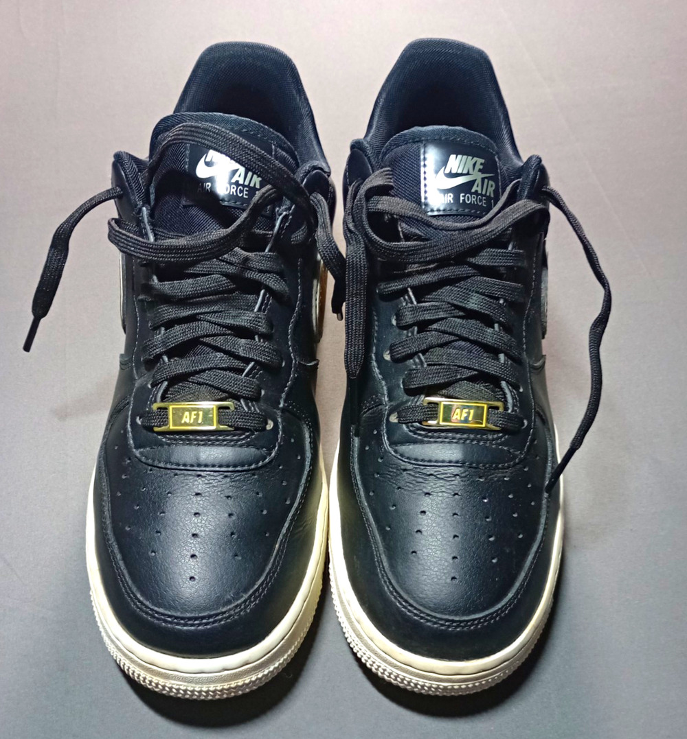 Nike Air Force 1 Low AR0642-002 Metallic Platinum Black/White/Gold Sneaker